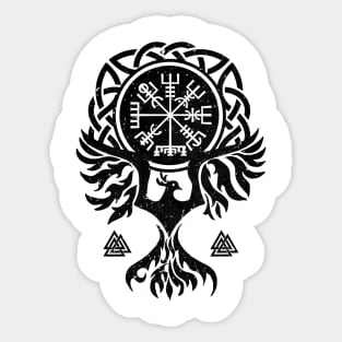 Vegvisir and Phoenix bird Sticker